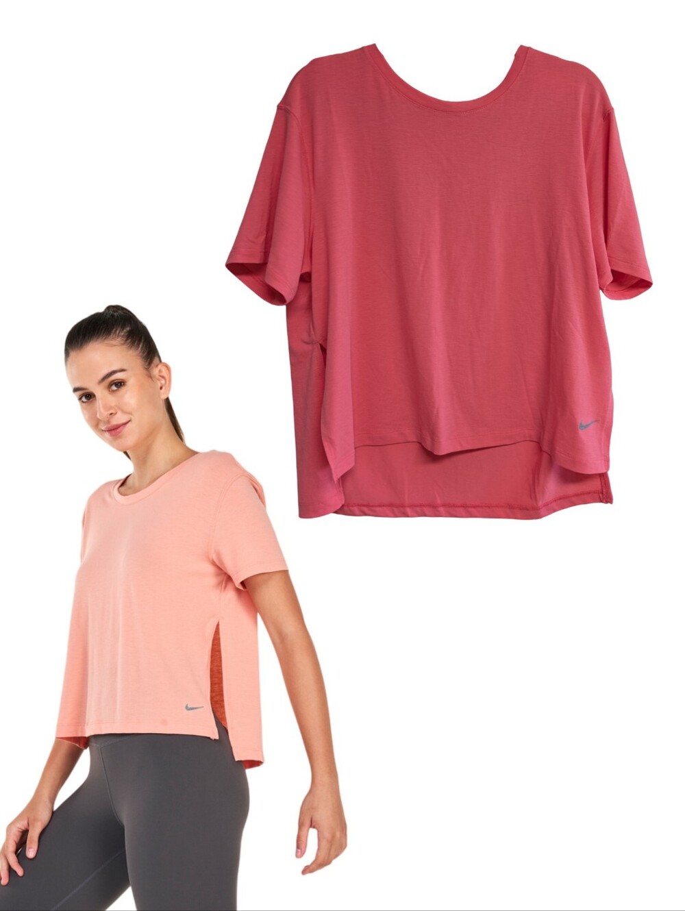 Nike Dri-Fit Split Hem Yoga Shirt Sleeve Loose Fit Top NWT Size Medium